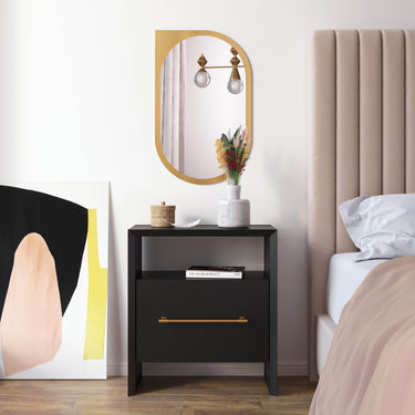 TOV Libre 23" Nightstand With Drawer Black