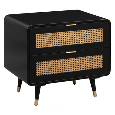 TOV Christine 27" Black 2-Drawer Nightstand Black