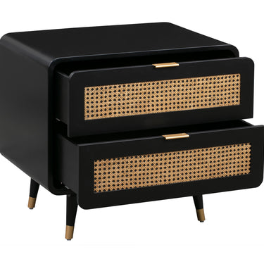 TOV Christine 27" Black 2-Drawer Nightstand Black