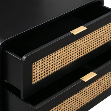 TOV Christine 27" Black 2-Drawer Nightstand Black