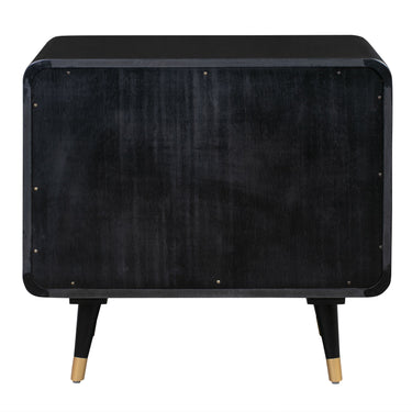 TOV Christine 27" Black 2-Drawer Nightstand Black