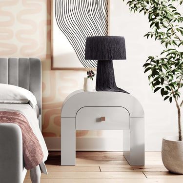 TOV Hump 26" Arched Nightstand With Drawer White