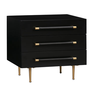 TOV Trident 28" 3-Drawer Nightstand Black