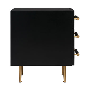 TOV Trident 28" 3-Drawer Nightstand Black