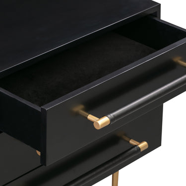 TOV Trident 28" 3-Drawer Nightstand Black