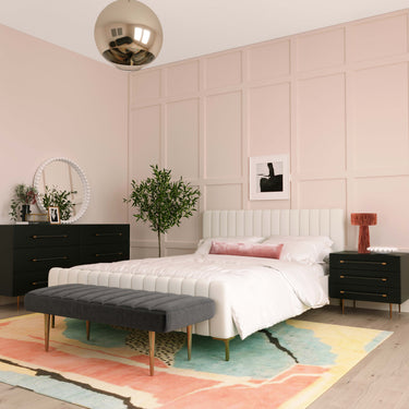 TOV Trident 28" 3-Drawer Nightstand Black