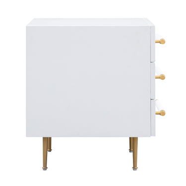TOV Trident 28" 3-Drawer Nightstand White