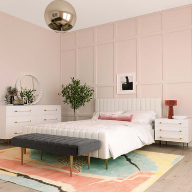 TOV Trident 28" 3-Drawer Nightstand White