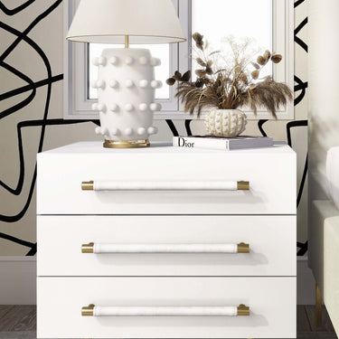TOV Trident 28" 3-Drawer Nightstand White