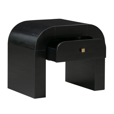 TOV Hump 26" Arched Nightstand With Drawer Black