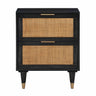 TOV Sierra 22" Cane 2-Drawer Nightstand Black