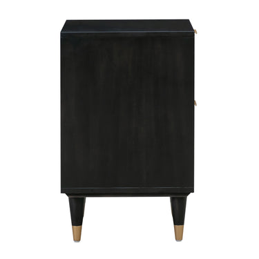 TOV Sierra 22" Cane 2-Drawer Nightstand Black