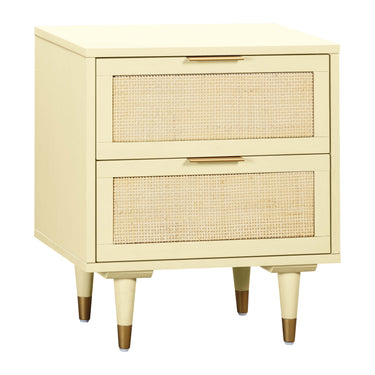 TOV Sierra 22" Cane 2-Drawer Nightstand Buttermilk