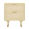 TOV Sierra 22" Cane 2-Drawer Nightstand Buttermilk