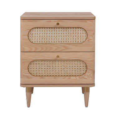 TOV Carmen 19" Natural Ash and Cane 2-Drawer Nightstand Natural