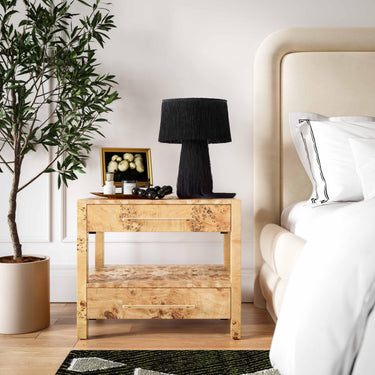 TOV Brandyss 26" Burl 2-Drawer Nightstand Natural