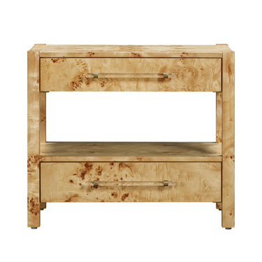 TOV Brandyss 26" Burl 2-Drawer Nightstand Natural