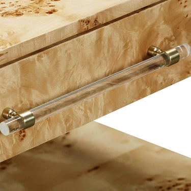 TOV Brandyss 26" Burl 2-Drawer Nightstand Natural