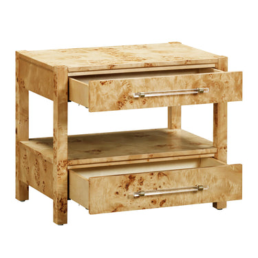 TOV Brandyss 26" Burl 2-Drawer Nightstand Natural