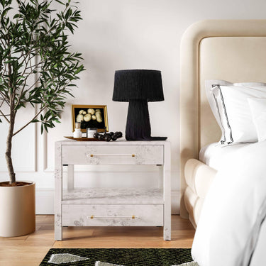 TOV Brandyss 26" Burl 2-Drawer Nightstand White