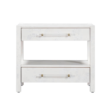 TOV Brandyss 26" Burl 2-Drawer Nightstand White