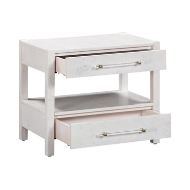 TOV Brandyss 26" Burl 2-Drawer Nightstand White
