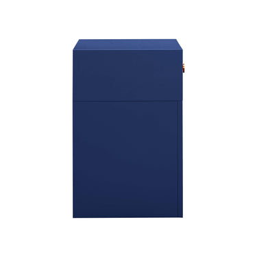 TOV Suzie 26" Rattan Nightstand With Drawer Navy