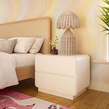 TOV Sagura 28" 2-Drawer Nightstand Cream