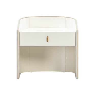 TOV Collins 22" Lacquer Nightstand With Drawer Cream