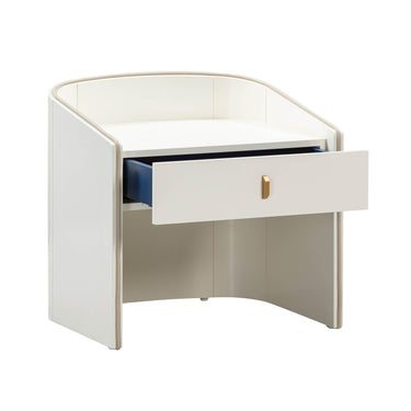 TOV Collins 22" Lacquer Nightstand With Drawer Cream