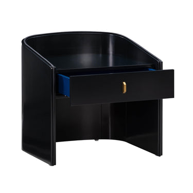 TOV Collins 22" Lacquer Nightstand With Drawer Black