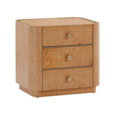 TOV Abigail 22" Natural Birdseye Maple 3-Drawer Nightstand Natural