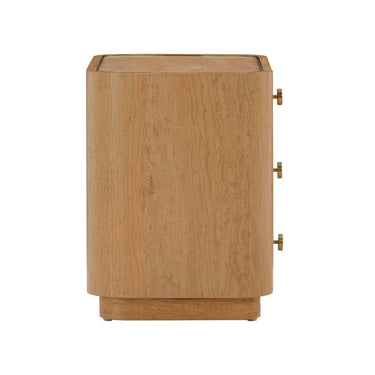 TOV Abigail 22" Natural Birdseye Maple 3-Drawer Nightstand Natural
