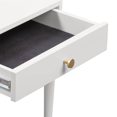 TOV Julieta 19" Acacia Wood Nightstand With Drawer Cream