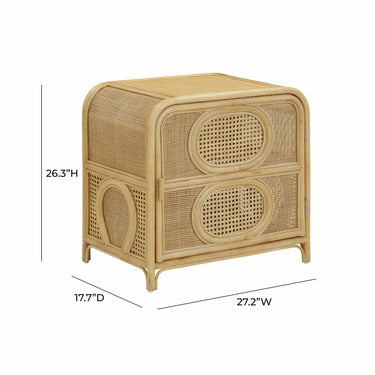 TOV Tina 27" Rattan Nightstand With Storage Natural