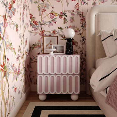 TOV Tori 23" Motif 2-Drawer Nightstand Mauve