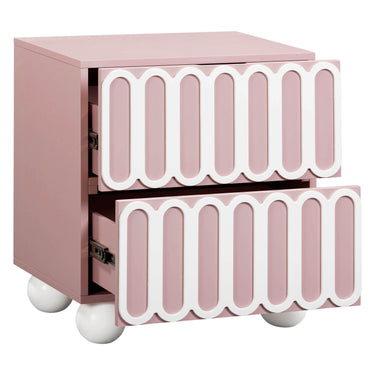 TOV Tori 23" Motif 2-Drawer Nightstand Mauve