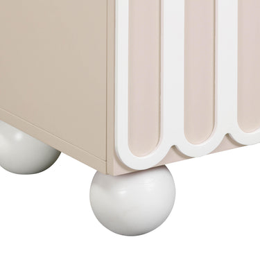 TOV Tori 23" Motif 2-Drawer Nightstand Taupe