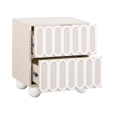 TOV Tori 23" Motif 2-Drawer Nightstand Taupe