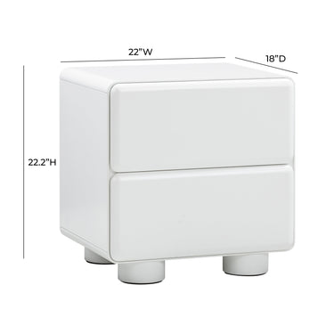 TOV Tammy 22" 2-Drawer Nightstand White