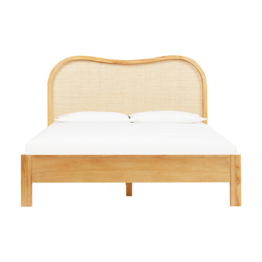 TOV Grappa Natural Wood & Raffia Bed, Queen option, image 3