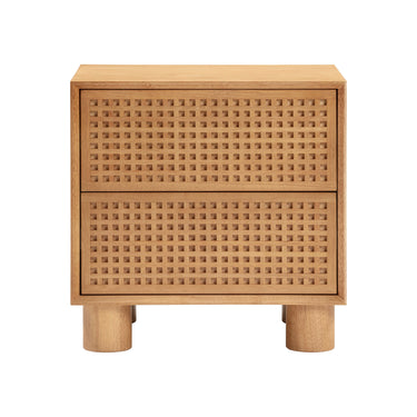 TOV Miles 22" Natural Wood 2-Drawer Nightstand Natural