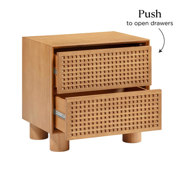 TOV Miles 22" Natural Wood 2-Drawer Nightstand Natural
