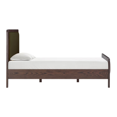 TOV Hella Contract-Grade Velvet and Ash Wood Bed, Forest Green / Queen option, image 4