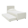 TOV Angela Performance Velvet Trundle in Twin Cream