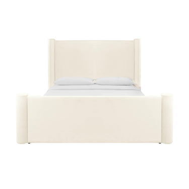 TOV Athara Cream Velvet Cream Queen Bed