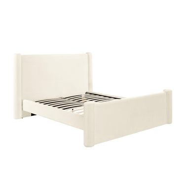TOV Athara Cream Velvet Cream Queen Bed