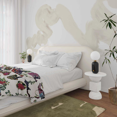 TOV Ophelia Cream Performance Faux Wool Cream Queen Bed - ON FINAL SALE