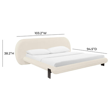 TOV Ophelia Cream Performance Faux Wool Cream King Bed