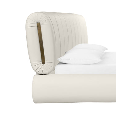 TOV Karol Cream Performance Vegan Leather Cream Queen Bed